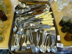 Tray of Assorted Silver Plated and Stainless Steel