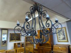 Large Ironmongery Eight Branch Chandelier