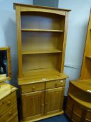 Pine Bookshelf over Cupboard