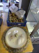 Quantity of Brass Door Handles, Ceiling LIghts and