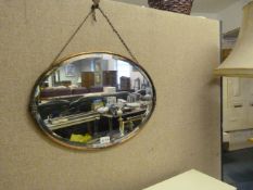 Copper Framed Decorative Oval Mirror