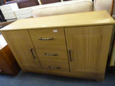Light Oak Effect Sideboard with Two Doors and Thre