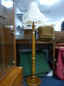 Light Oak Standard Lamp with Shade