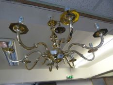 Brass Four Branch Chandelier