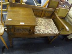 Oak Priory Style Telephone Table