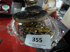 Bowl Containing Assorted Costume Jewellery and a P