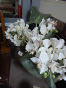 Glass Bowl with Decorative Flowers