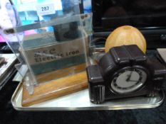 Tray of Assorted Art Deco Items Including Glass Sh