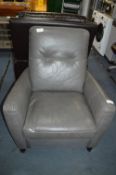 *Natuzzi Leather Pushback Reclining Armchair