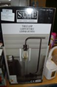 *Steel Table Lamp with Edison Bulb