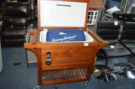 *Tommy Bahama 100qt Rolling Wood Cooler