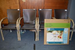 *Grey Metal Bistro Table with Four Chairs