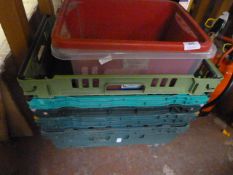 Quantity of Plastic Storage Boxes