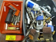 Box of Eye Bolts, Reamers, Bits, etc.