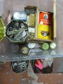 Box Containing Tins of Screws, Nails, etc.