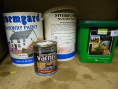 2x5L of Magnolia Masonry Paint, Tin of Varnish and