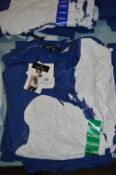 *Three Ellen Tracy T-Shirts (Blue & White Glitter)