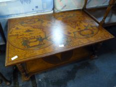 Occasional Table with World Atlas Printed Top