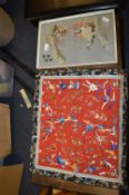 Oriental Needlework Picture and a Silk Needlework