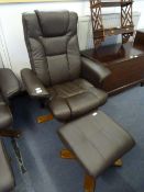 Julian Bowen Brown Leatherette Swivel Armchair wit