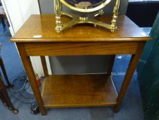 Oak Hall Table with Shelf