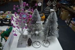 Christmas Decorations Including Small Trees etc.