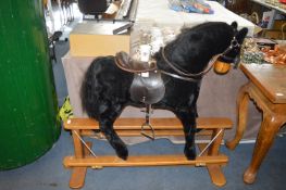M.G. Mark Black Fur Rocking Horse