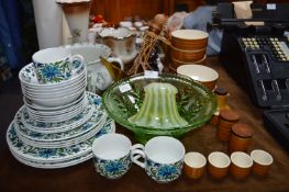 Pottery and Glassware Including Light Shade, Fruit