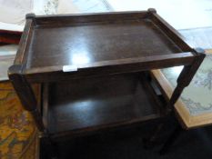 Oak Two Tier Trolley Table