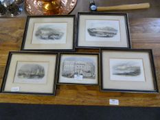 Set of Five Framed Coloured Victorian Prints - Sca