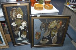 Two Framed Print - Leaf and Floral Scenes