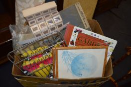 Box Containing Assorted Prints, Cotton Backed Map,