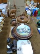 Carved Wood Animal Figures, Fruit Bowls, African B