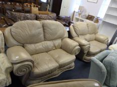 Pair of Light Brown Leather Sofas - Pauline Bolton Design