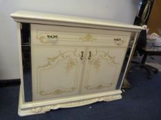 Limed Oak Effect Cabinet with Decorative Panel Doo