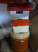 *Two Small Plastic Storage Boxes and a Tub