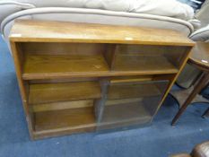 Teak Bookcase with Sliding Glass Doors