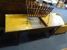 Teak Magazine Rack and a Teak Coffee Table with Sl