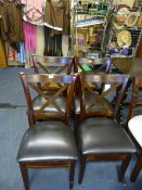 Set of Four Oak X-Frame Dining Chairs