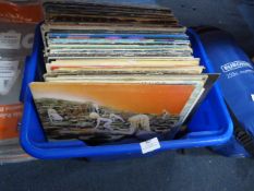 Box of LP Records Mostly British Rock Including U2