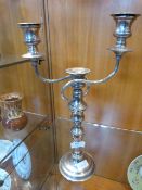 Silver Plated Three Branch Candelabra