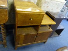 Oak Bookshelf over Cupboard with Drawer