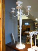 Tall White Five Branch Candlestick