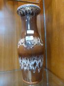 Tall Brown Pottery Vase KP91 Pattern