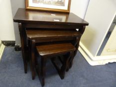 Dark Walnut Nest of Three Tables
