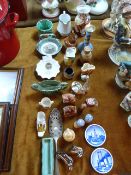 Table Lot Selection of Pottery Figurines, Jugs, Co