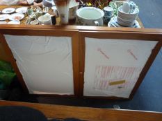 Teak Cased Wall Mounted Glazed Display Board