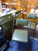 Set of Four Folding Metal Chairs