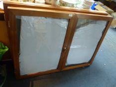 Teak Cased Wall Mounted Glazed Display Board