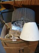 Box Containing Assorted Table Lamps and Shades